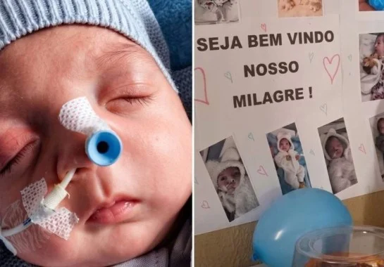 Recém-nascido sobrevive após ser colocado em saco funerário e família comemora "milagre"
